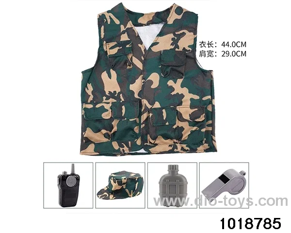 Police suit with walkie talkie in PP bag with header