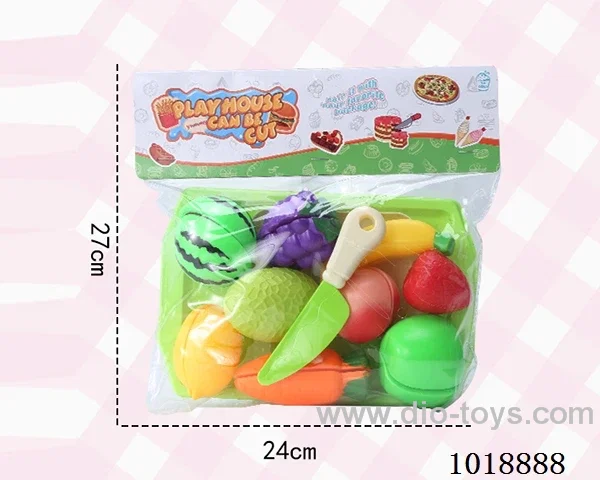 Fruit cutting toy in PP bag with header