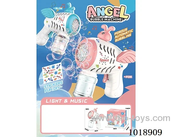 10-hole bubble gun with light&music not include battery 2color mixed loading in color box