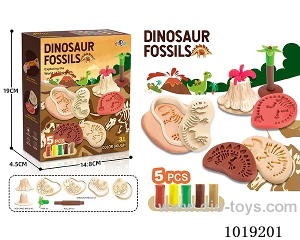 dinosaur fossils colored mud in color box
