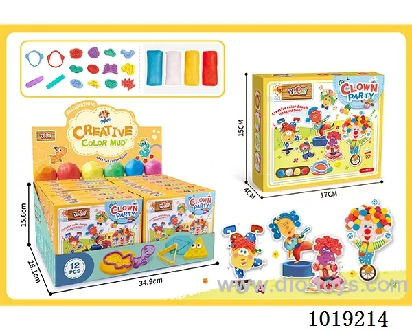 12pcs clown party Colored mud in display box