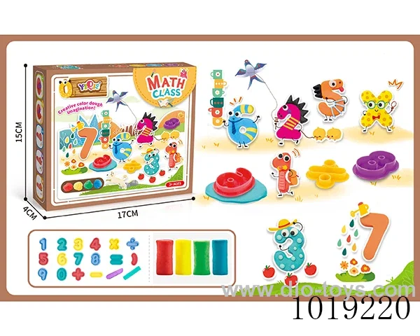 math colored mud in color box