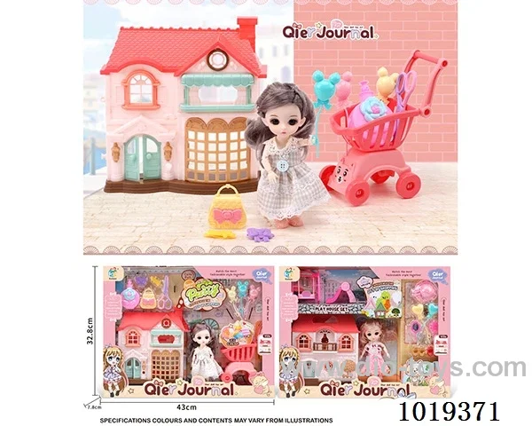 villas with 6 inch doll sets 2sets mixed loading in window box