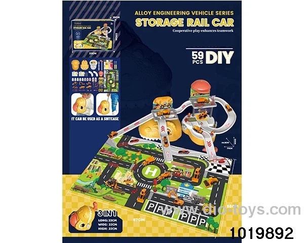 Alloy parking lot (with 6 alloy cars) in color box