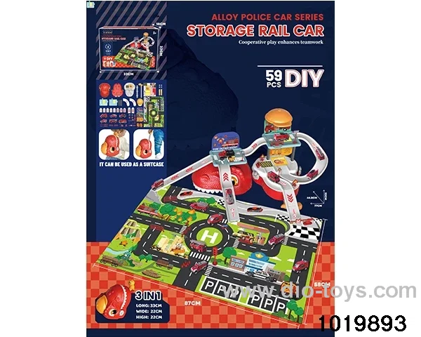 Alloy parking lot (with 6 alloy cars) in color box