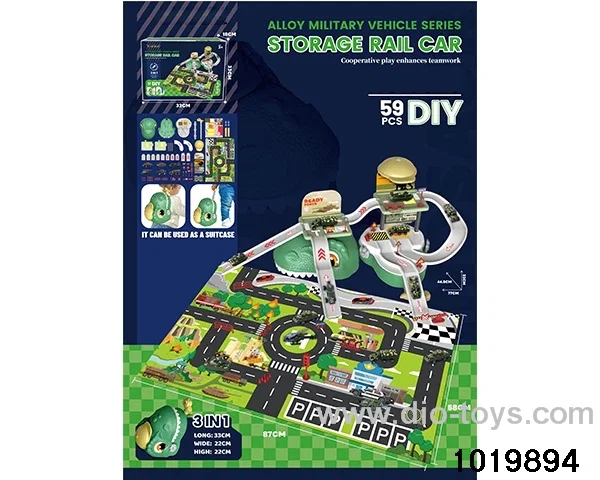 Alloy parking lot (with 6 alloy cars) in color box