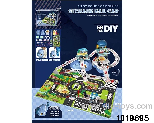 Alloy parking lot (with 6 alloy cars) in color box