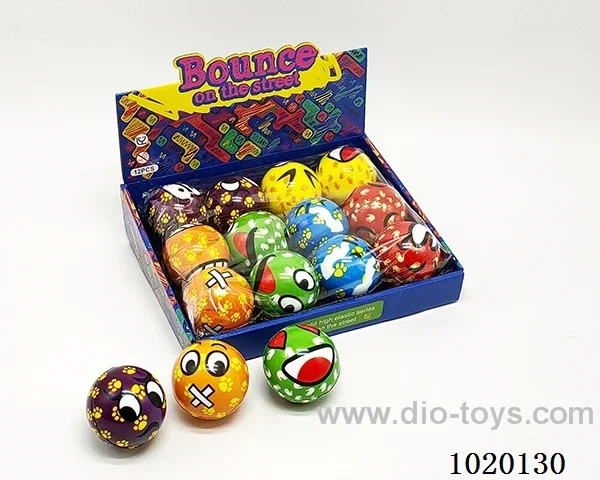 12PCS 6.3CM Bouncy Ball 4sets mixed loading in display box