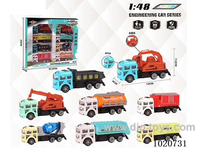 1:48 inertia engineering vehicle in window box（8pcs)