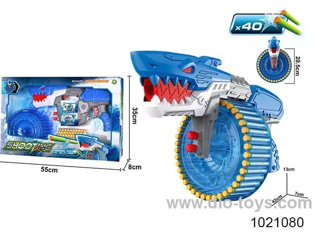 shark soft bullet gun in window box