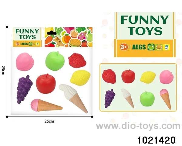 8pcs Blown fruit ice cream in pe bag with header