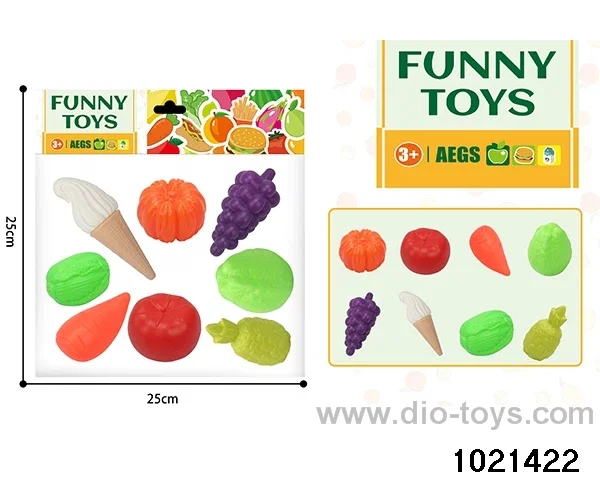 8pcs Blown fruit + vegetables + ice cream in pe bag with header