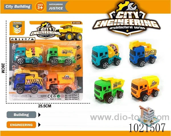 4PCS Sliding truck in Blister card