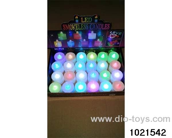LED electronic candle light (white shell seven color changing) in display  box