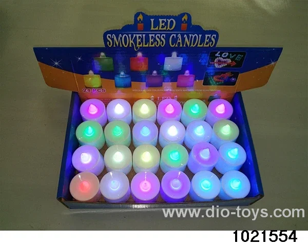 LED electronic candle light (white shell seven color changing) in display  box