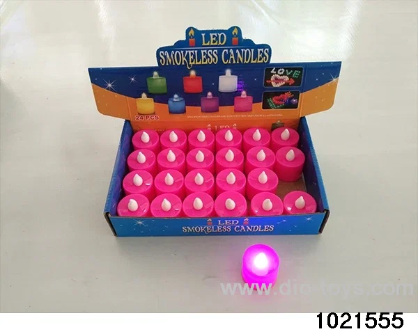 LED electronic candle light (powder shell white light (always on)) in display  box