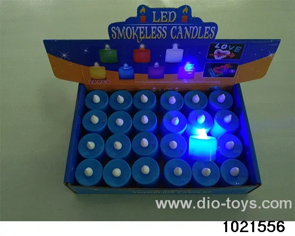 LED electronic candle light (blue shell white wick (always on)) in display  box