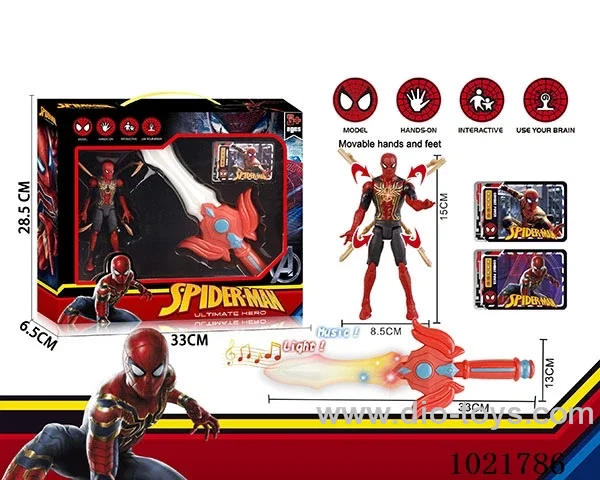 Spider-Man &Glowing sword with sound in window box