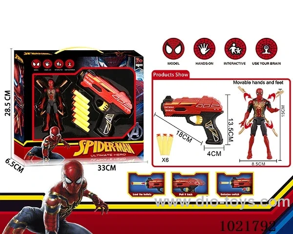 Spider-Man soft gun set with Light &weapon in window box