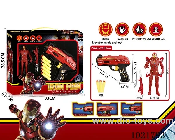 Iron Man soft gun set with Light &weapon in window box