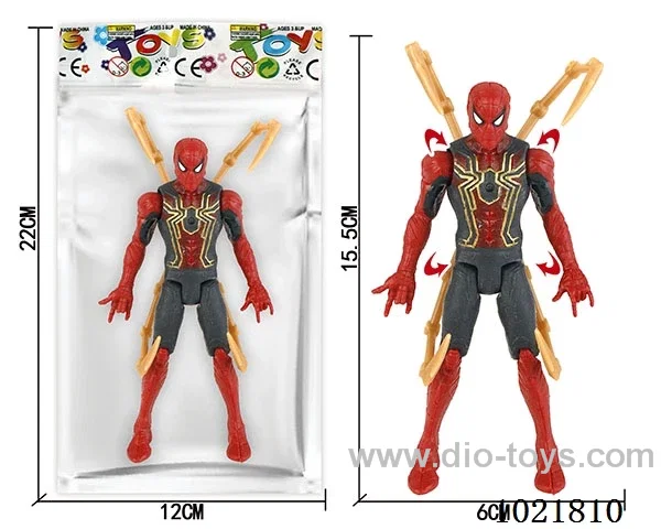 6.5inch Spider-Man with light (could movable joint)in Opp bag