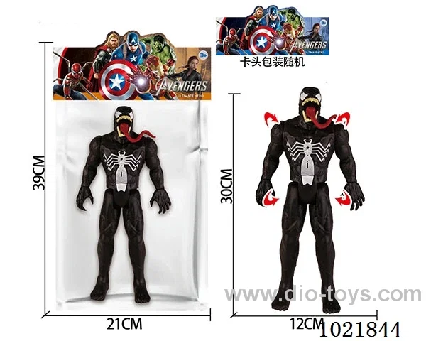 12inch venom with light&music (could movable joint)in PP bag with header