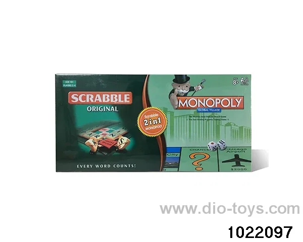 Monopoly Scrabble Two-in-One in color box