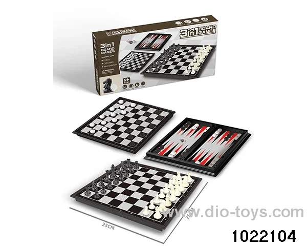 Magnetic 3-in-1 Chess in color box