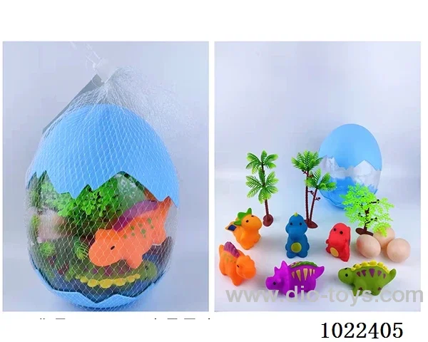 dinosaur 6sets mixed loading with dinosaur egg in Net bag