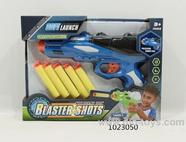Soft bullet gun in display box