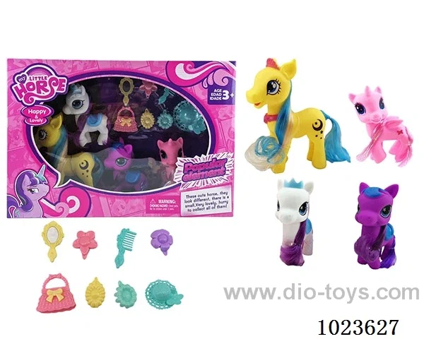 4pcs rubber horses in window box