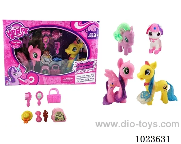 4pcs rubber horses in window box