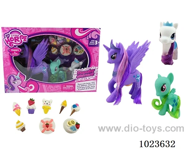 8pcs  rubber horses with light &music in window box