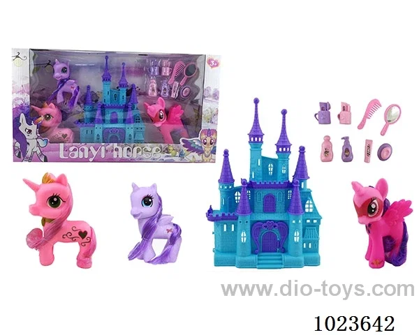 rubber horses in window box
