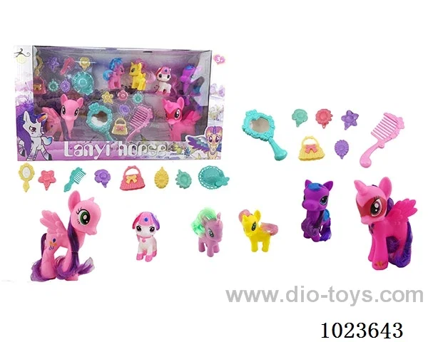 rubber horses in window box
