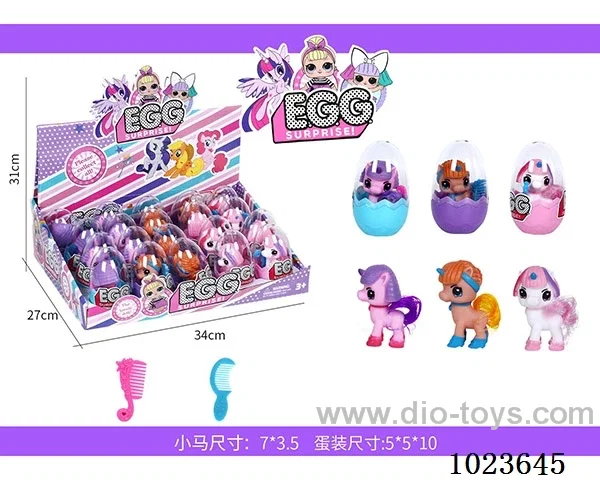 20pcs color rubber horses in display box