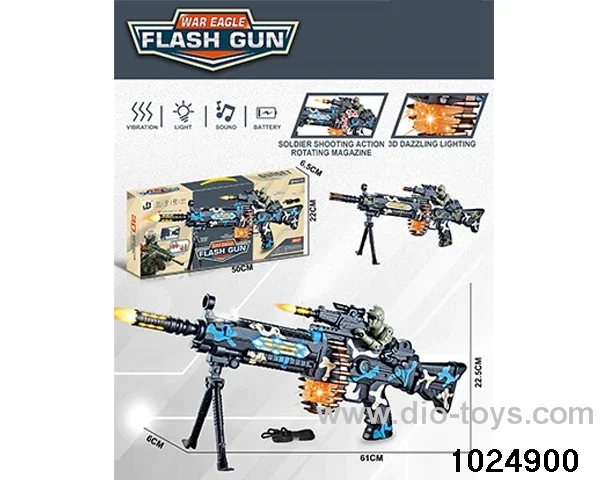 Electric sound and light gun in color box