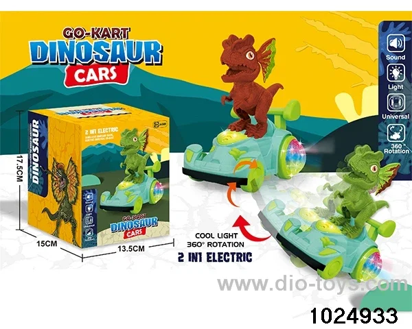 Electric dinosaur rotating go-kart in color box