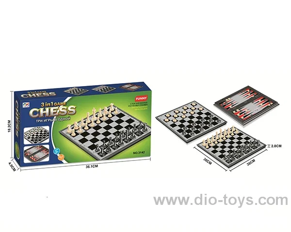 3 in 1 Chess in color box