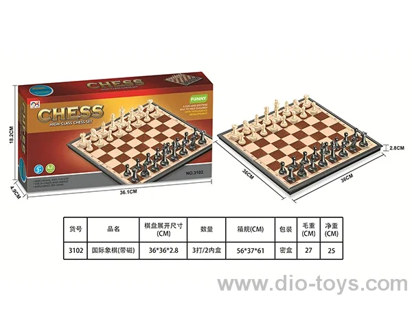 Chess with magnetism in color box