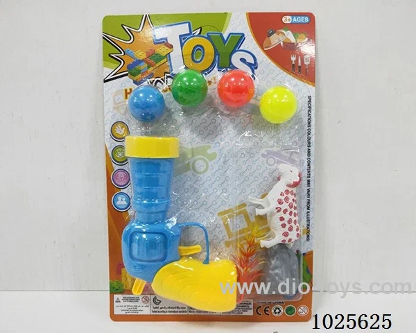 Table tennis gun  with animal in blister card