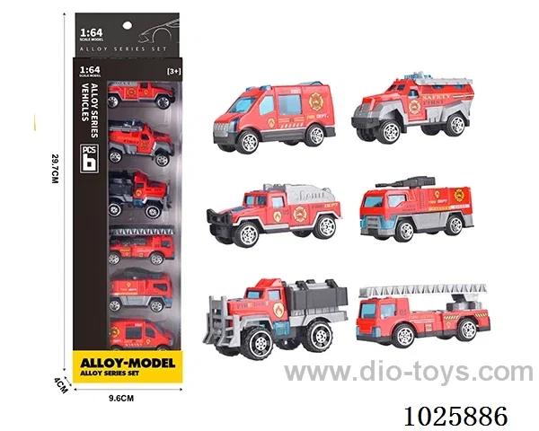 6pcs 1:64 free wheel alloy car in window box