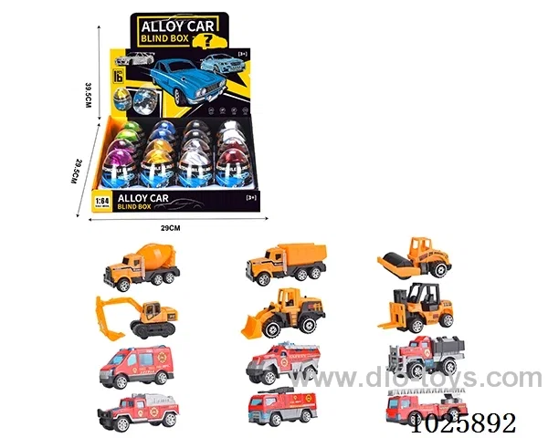 1:64 free wheel alloy car 12sets mixed loading in display box
