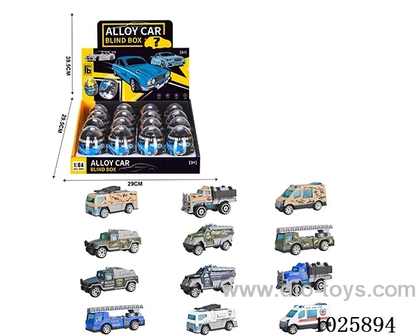 1:64 free wheel alloy car 12sets mixed loading in display box