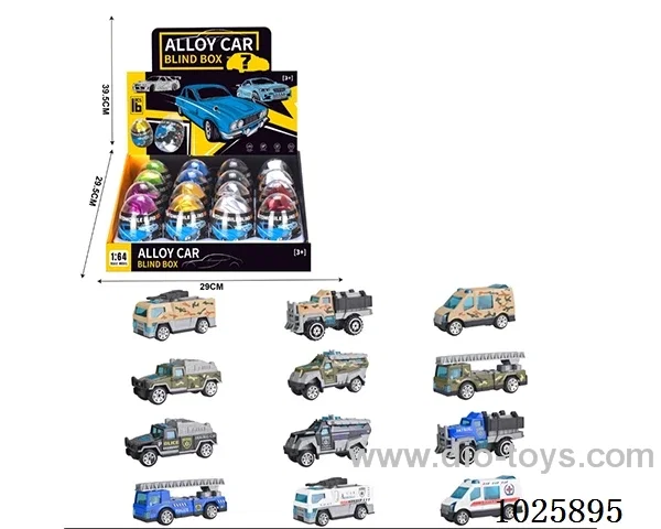 1:64 free wheel alloy car 12sets mixed loading in display box
