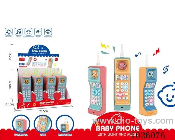 baby education mobilephone with light&music not include battery in display box