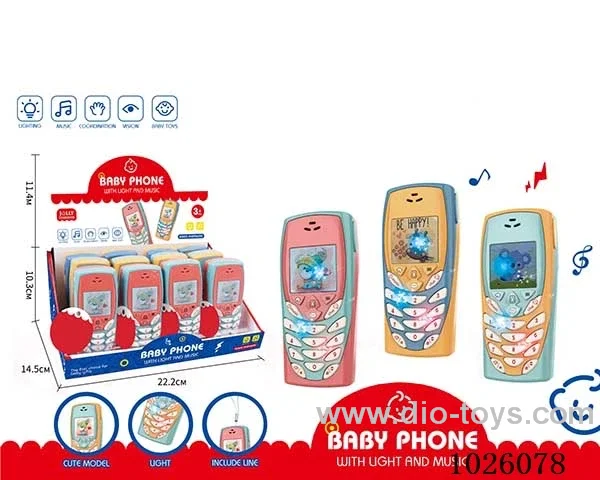 baby education mobilephone with light&music in display box