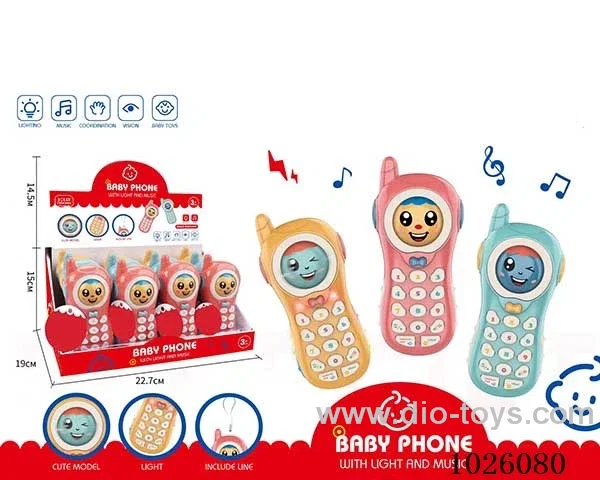 baby education mobilephone with light&music in display box