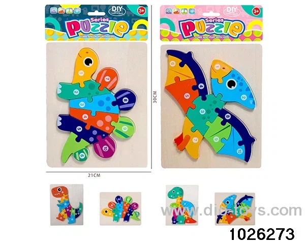 Wooden puzzle in PP bag with header