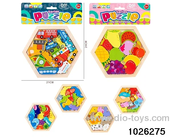 Wooden puzzle in PP bag with header